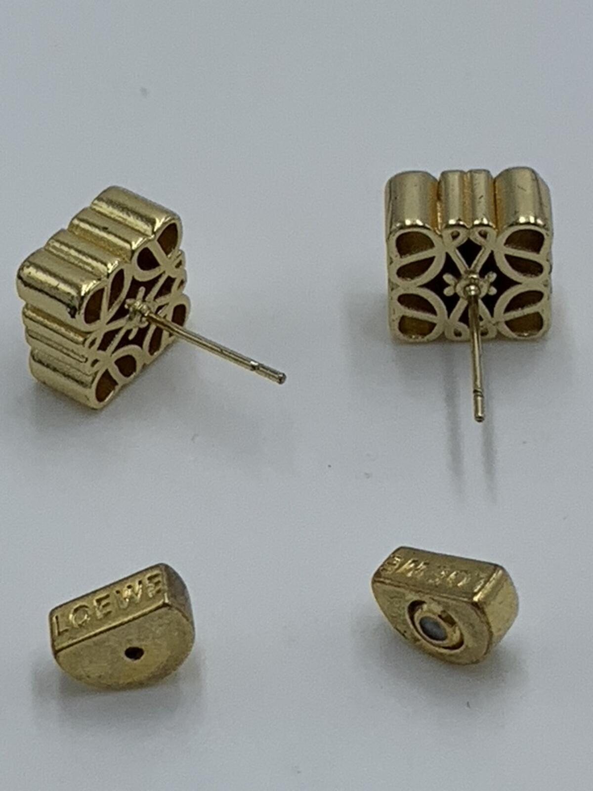 Loewe Goldtone Signature 4-L Design Prism 0.5" Stud Earrings