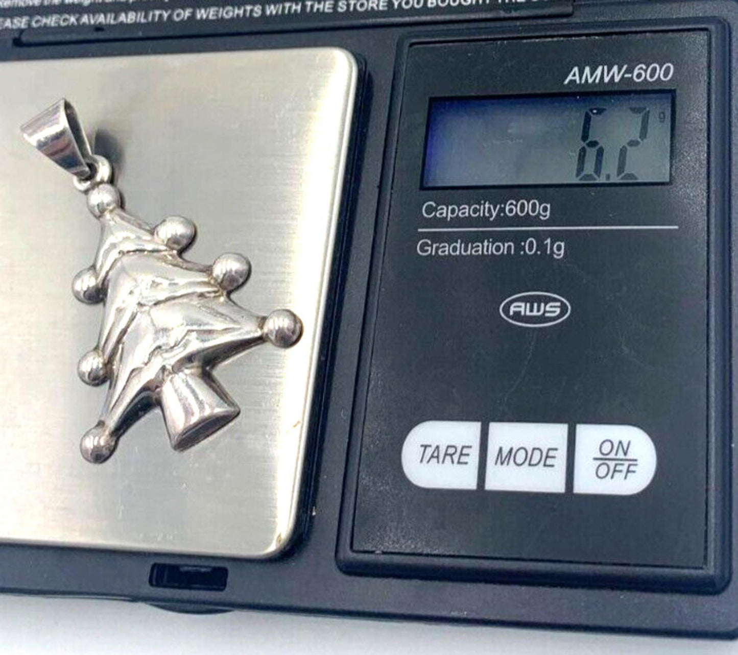 Vintage Stamped 925 Thailand Sterling Silver Christmas Tree Charm Pendant 6gr