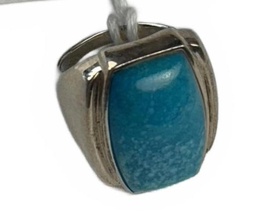 Sally C. Treasures SX Thailand 925 Sterling Silver Blue Turquoise Ring