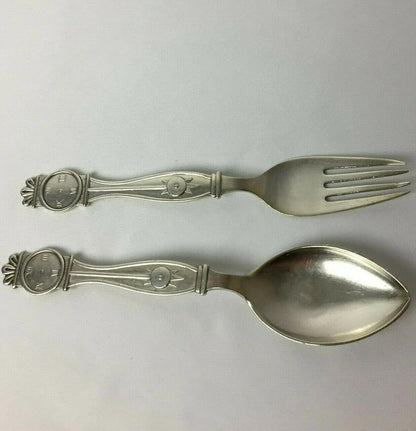 Vintage 59gr Sterling Silver 925 Spoon & Fork Pendulum Clock 1959 OOAK 6" Mexico