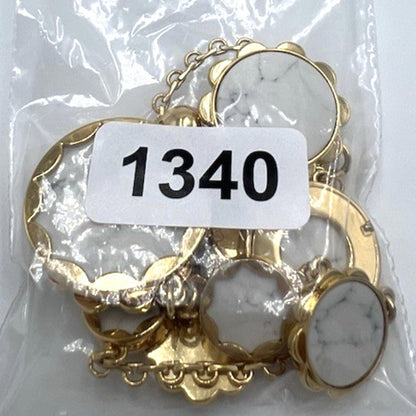 NWOT Kate Spade Graduated Punchy Petals Necklace Marble Carera Hematite Retired