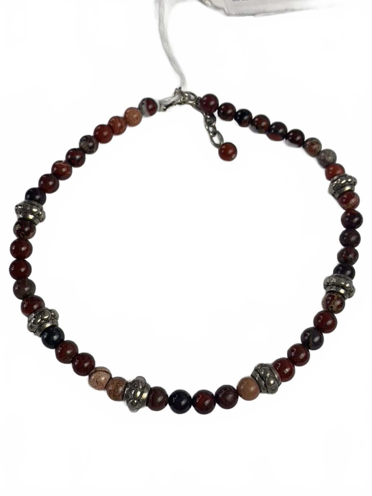 Jasper Bead Strand with Cast 925 Sterling Silver Beads and Findings