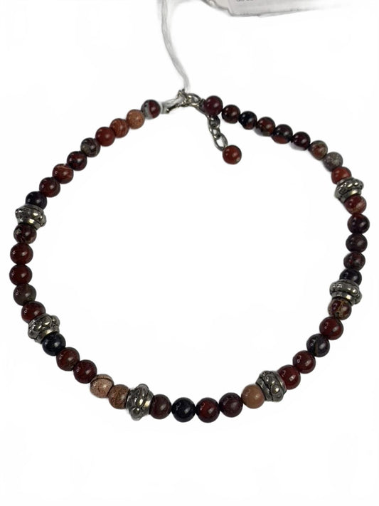 Jasper Bead Strand with Cast 925 Sterling Silver Beads and Findings