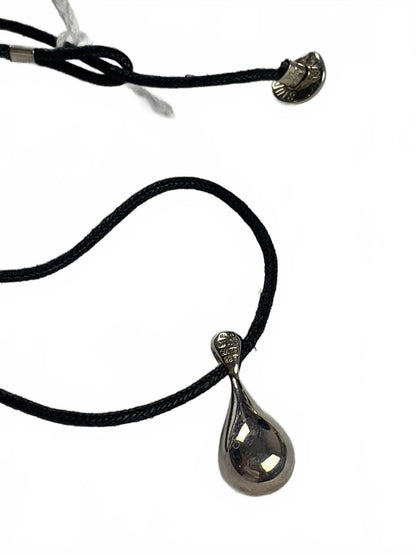 RLM Robert Lee Morris Sterling Silver Teardrop Dangle Cord Pendant/Necklace