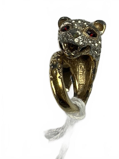 Panetta 925 Sterling Silver Cubic Zirconia Jeweled Jaguar Ring
