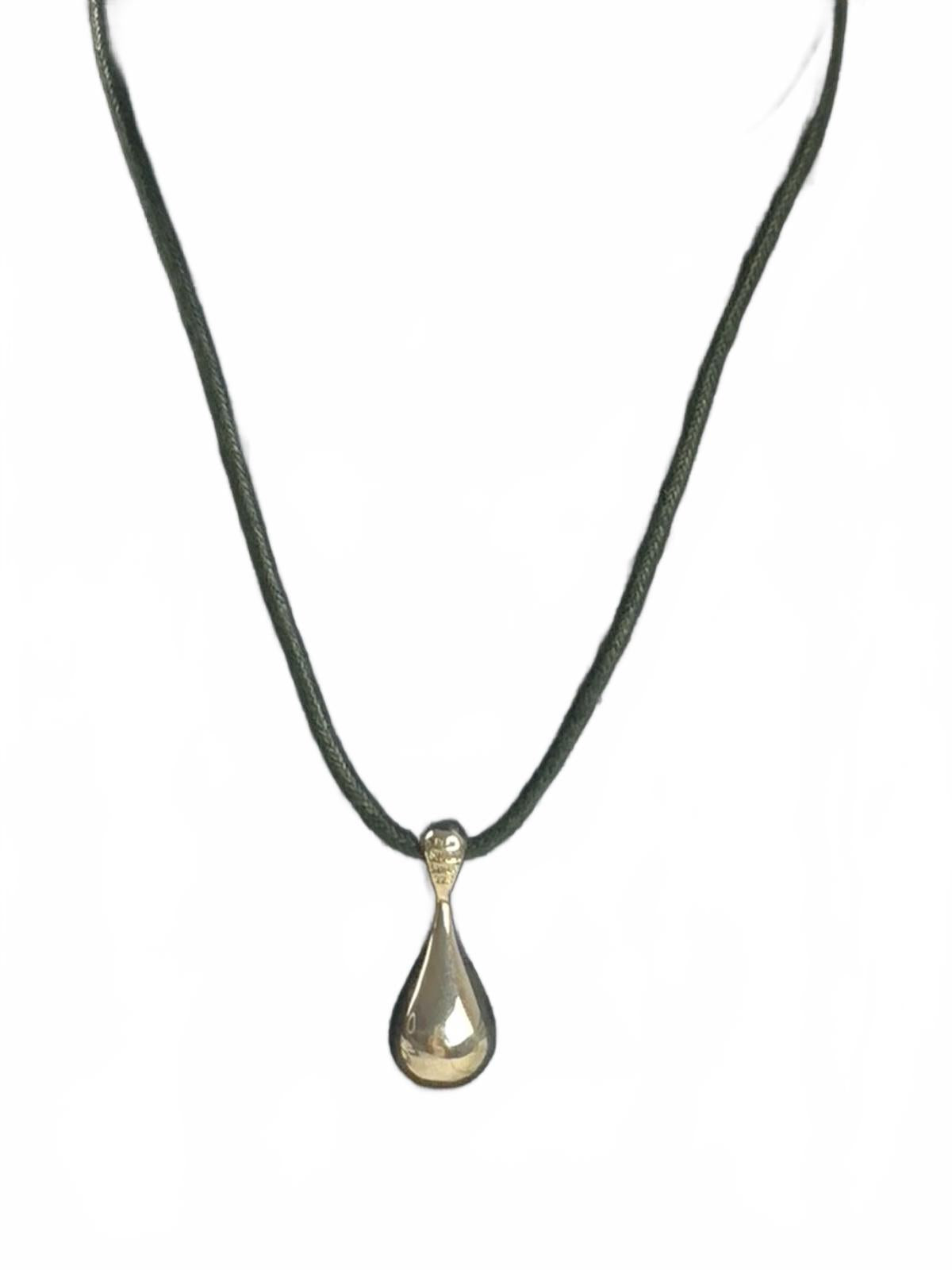 RLM Robert Lee Morris Sterling Silver Teardrop Dangle Cord Pendant/Necklace