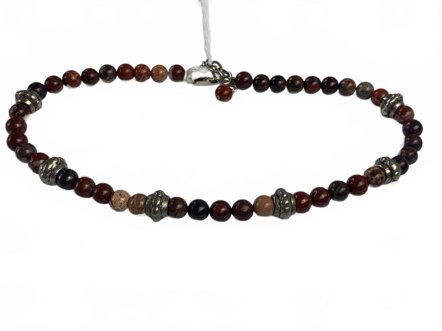 Jasper Bead Strand with Cast 925 Sterling Silver Beads and Findings
