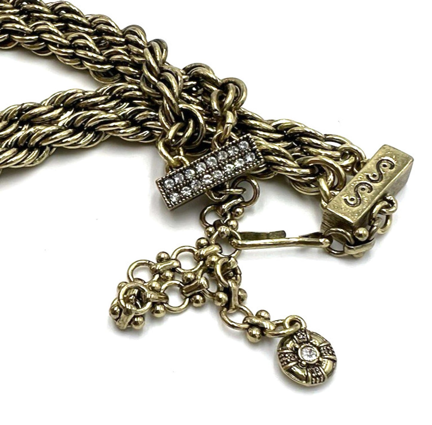 Heidi Daus Chain of Event Clear Large Crystal Chain Necklace Runway