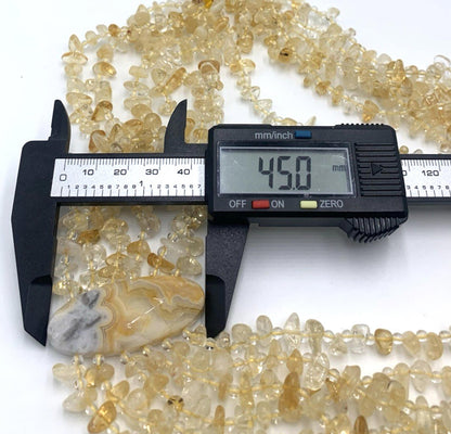 Multi Six Strand Citrine Large Agate Stone Sterling Silver Clasp Necklace 20.5"