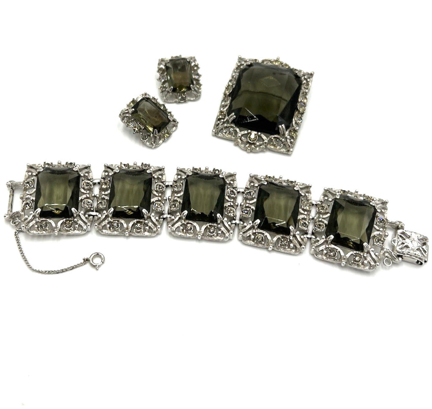 Sarah Coventry Celebrity Brooch Earrings Bracelet Set