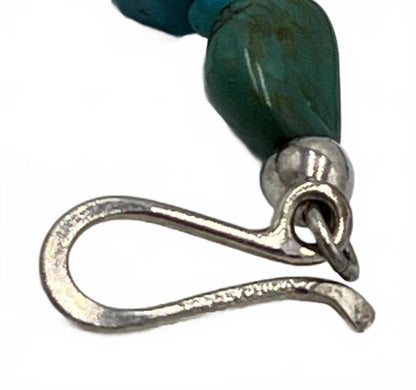 Jay King Necklace Turquoise Nugget Graduated Beads Sterling 925 Silver DTR