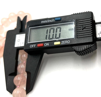 Vintage Chinese Export Rose Quartz Hand Knotted 10mm Beaded 30” Necklace