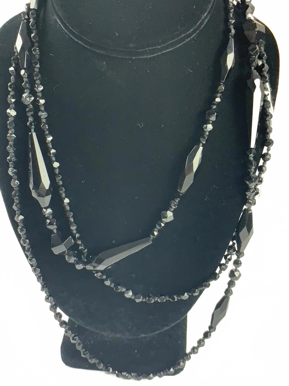 Glass Black Glass Beads Beaded Strand Necklace