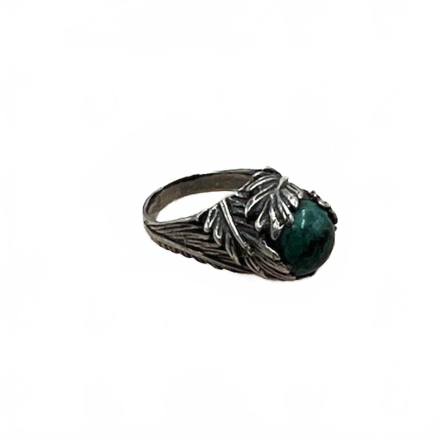 Vintage Sterling Silver Native/southwestern Handcrafted Green Turquoise Ring
