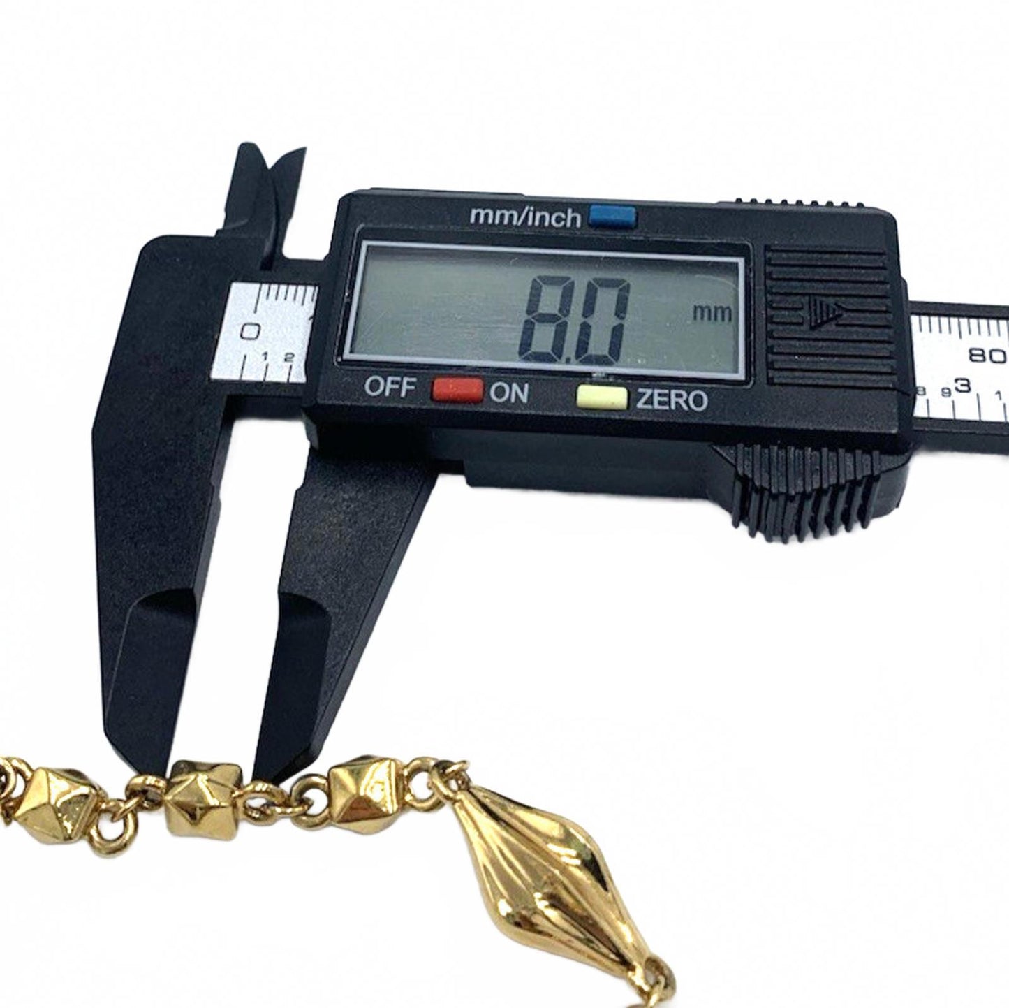 Vintage St John Designer Faceted Goldtone Diamond Stud Link Runway Necklace 40”