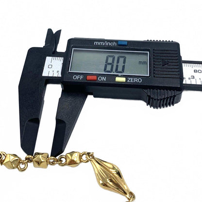 Vintage St John Designer Faceted Goldtone Diamond Stud Link Runway Necklace 40”