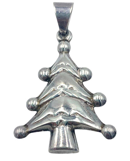 Vintage Stamped 925 Thailand Sterling Silver Christmas Tree Charm Pendant 6gr