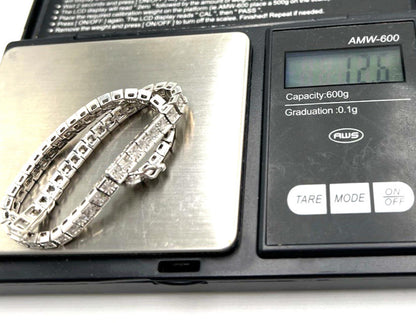 MDJ Michael Drechsler Sterling Silver Rhodium Plated Diamond Tennis Bracelet