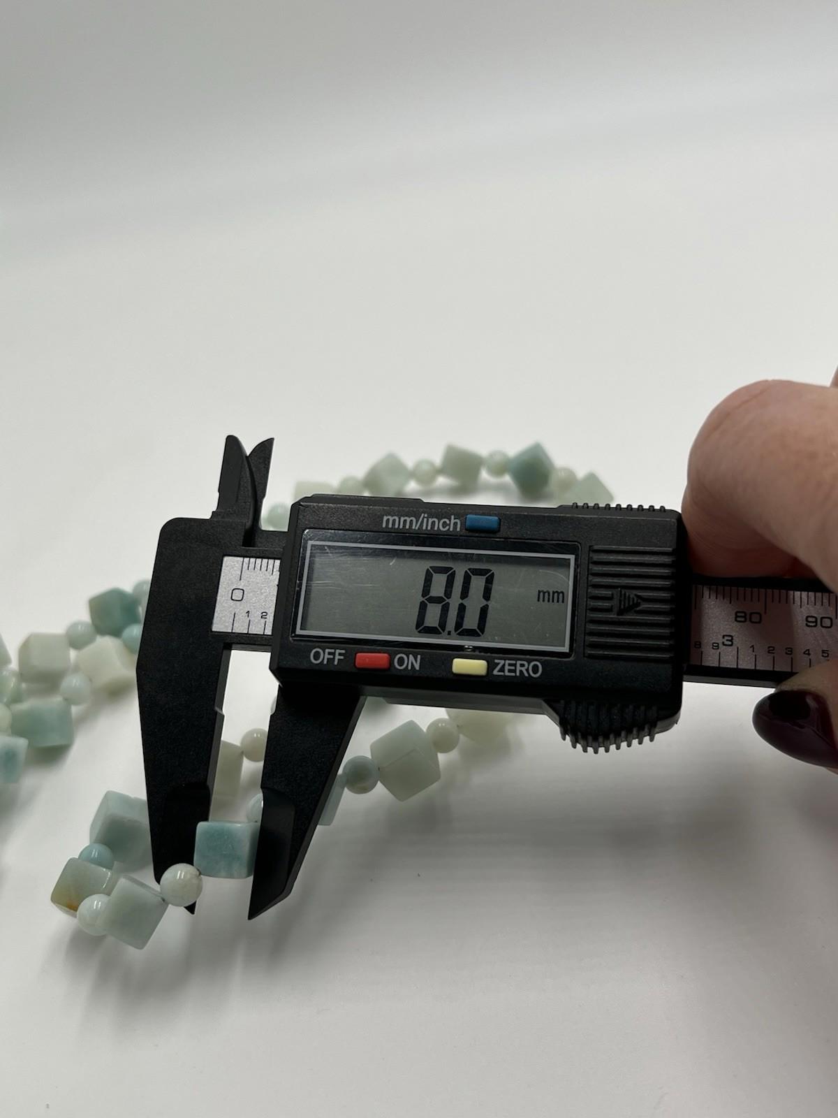 DTRJay King Mine Finds Larimar Cube Beaded Necklace Rare OOAK