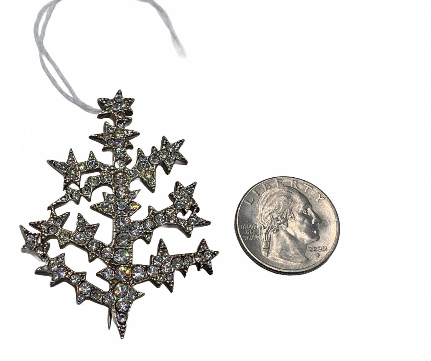 MMA & Forbes/Fabergé Sterling Silver & Cubic Zirconia Tree-motif Brooch/Pendant