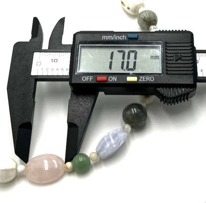 DTR Mine Finds By Jay King Multi Color Agate Jasper Sterling Silver Necklace 42"