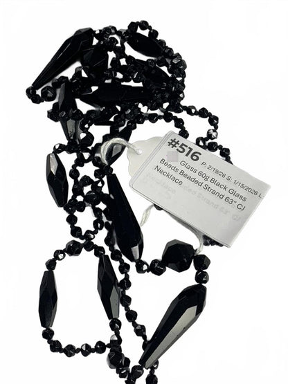 Glass Black Glass Beads Beaded Strand Necklace