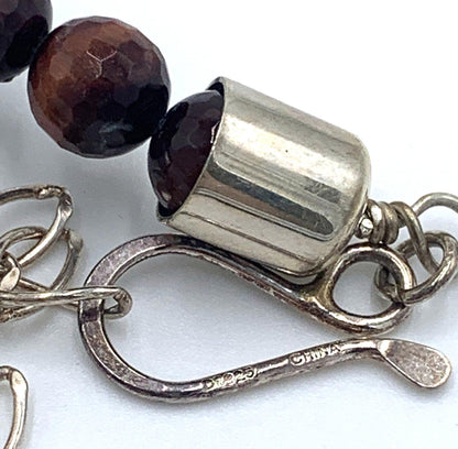 Vintage Set Jay King DTR Sterling Silver Tiger’s Eye Faceted Necklace & Earrings