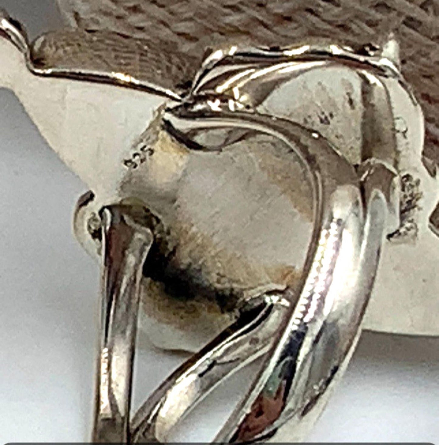 New Old Stock Native American Kingman Pink Dahlia Turquoise Sterling Silver Ring