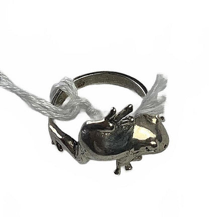 SL 925 Sterling Silver Climbing Frog Ring