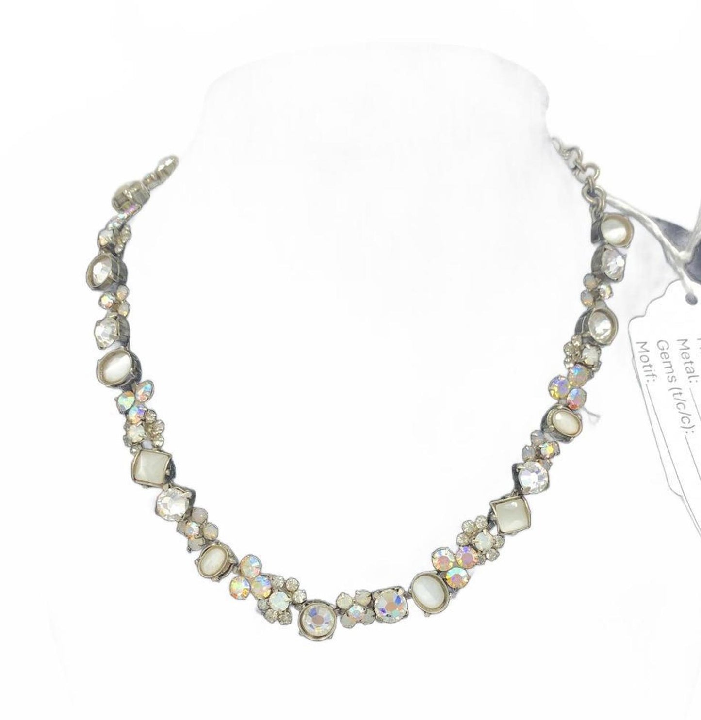 Sorrelli White Rhinestone and Aurora Borealis Necklace