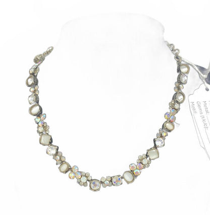 Sorrelli White Rhinestone and Aurora Borealis Necklace