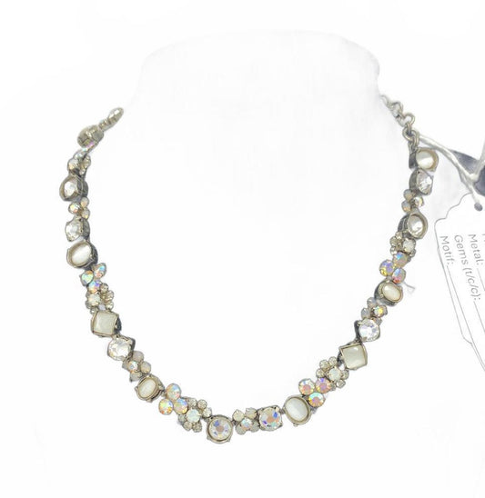 Sorrelli White Rhinestone and Aurora Borealis Necklace