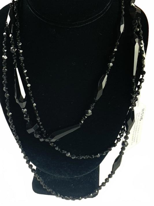 Glass Black Glass Beads Beaded Strand Necklace