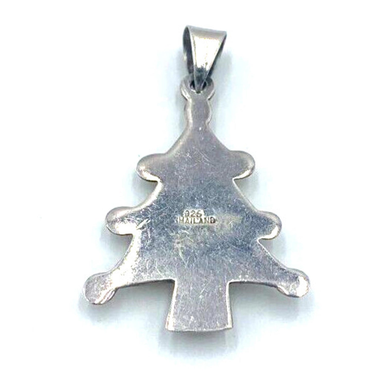 Vintage Stamped 925 Thailand Sterling Silver Christmas Tree Charm Pendant 6gr