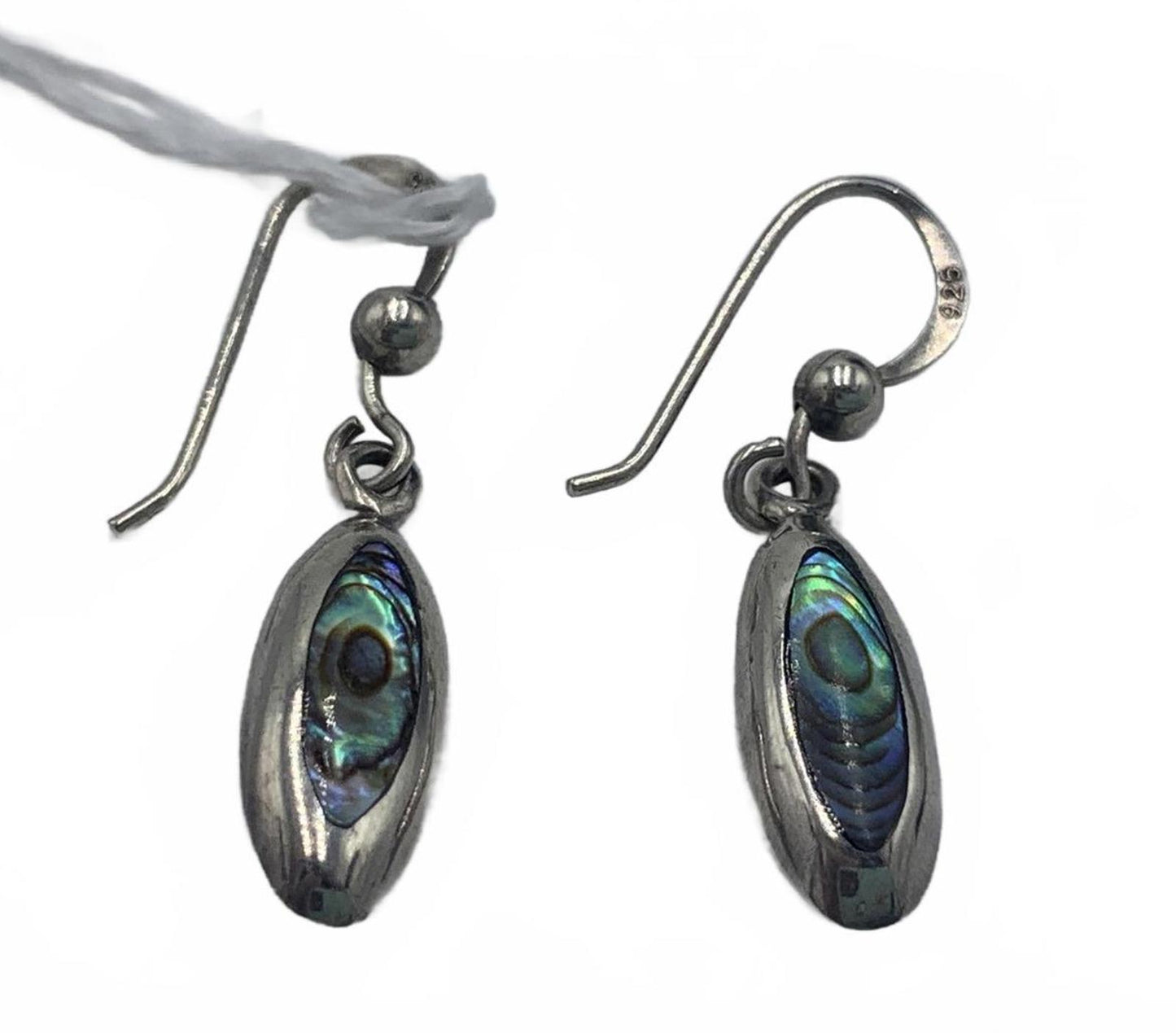 Eastern Eye-motif earrings in Sterling Silver Inlaid with Abalone Shell