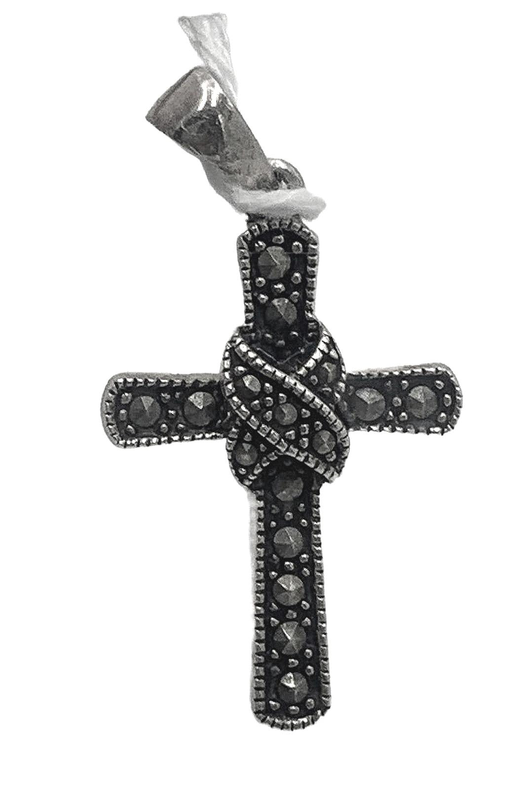 Sterling Sterling Silver Marcasite Cross Pendant