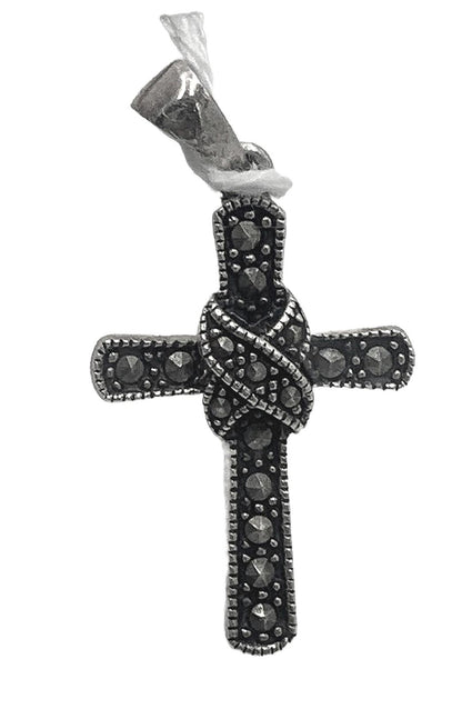 Sterling Sterling Silver Marcasite Cross Pendant