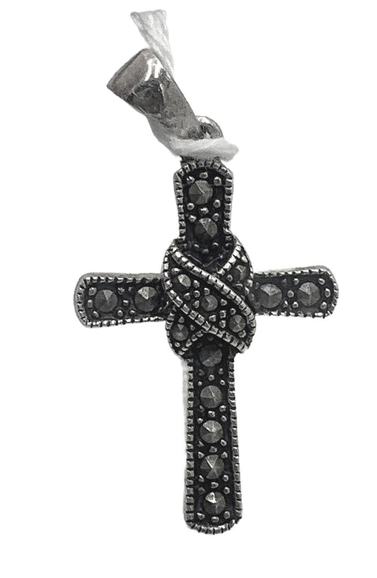 Sterling Sterling Silver Marcasite Cross Pendant