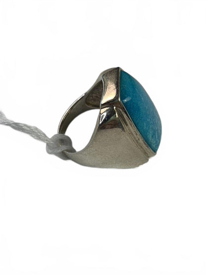 Sally C. Treasures SX Thailand 925 Sterling Silver Blue Turquoise Ring