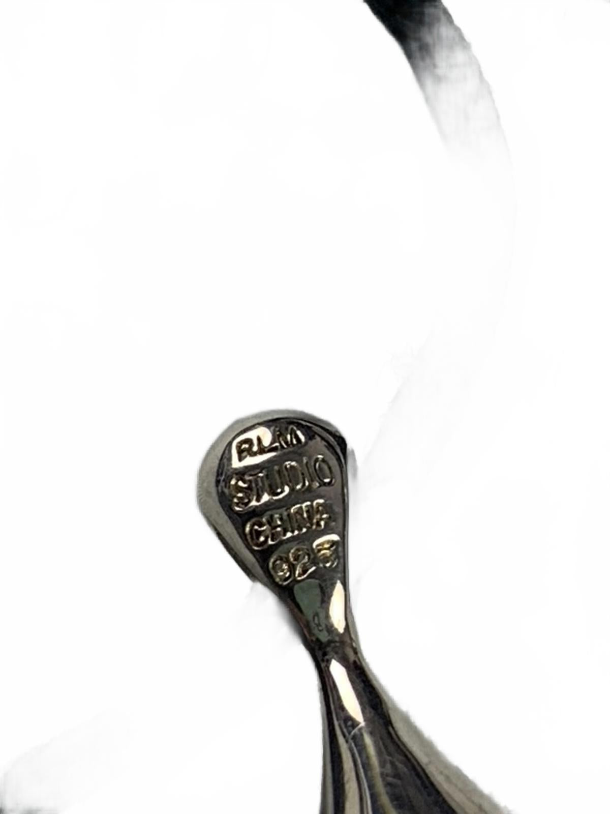 RLM Robert Lee Morris Sterling Silver Teardrop Dangle Cord Pendant/Necklace