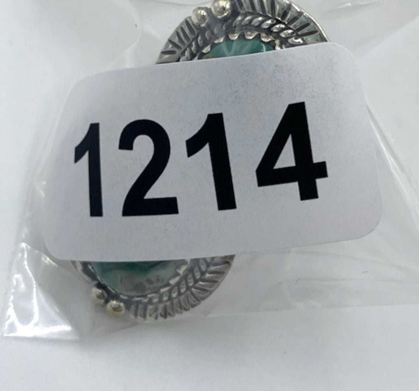 New Old Stock Vintage Sterling Silver Navajo Two Green Turquoise Stone Ring 10