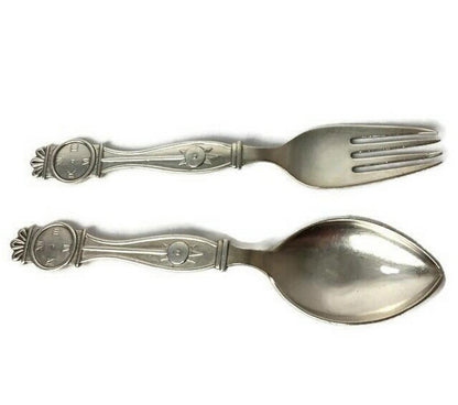 Vintage 59gr Sterling Silver 925 Spoon & Fork Pendulum Clock 1959 OOAK 6" Mexico