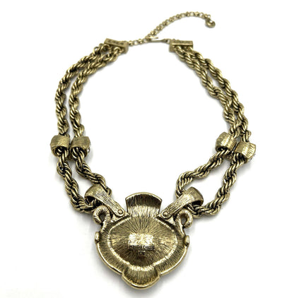 Heidi Daus Chain of Event Clear Large Crystal Chain Necklace Runway