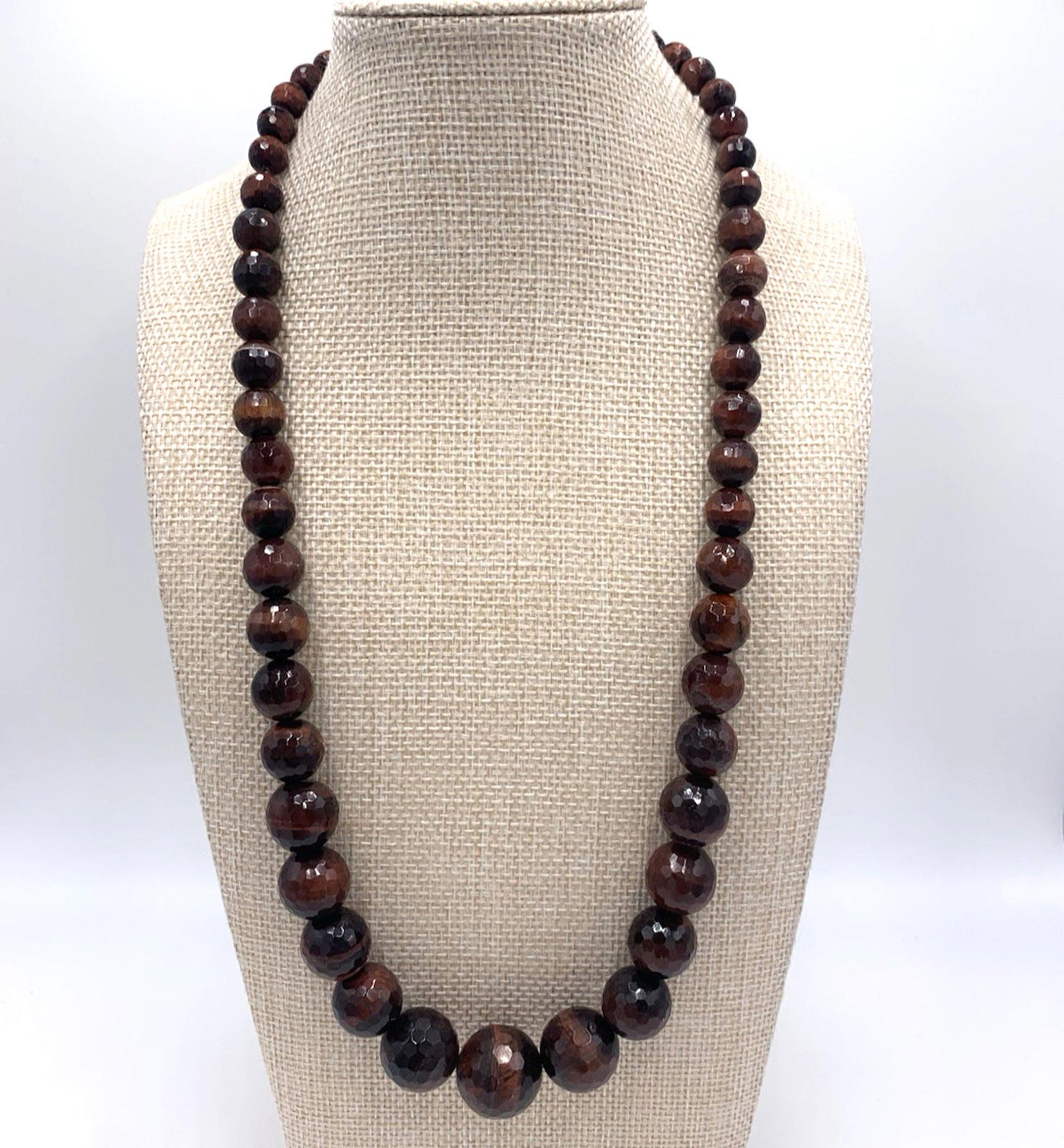 Vintage Set Jay King DTR Sterling Silver Tiger’s Eye Faceted Necklace & Earrings