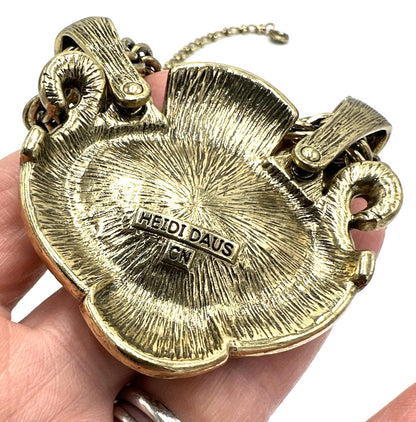 Heidi Daus Chain of Event Clear Large Crystal Chain Necklace Runway