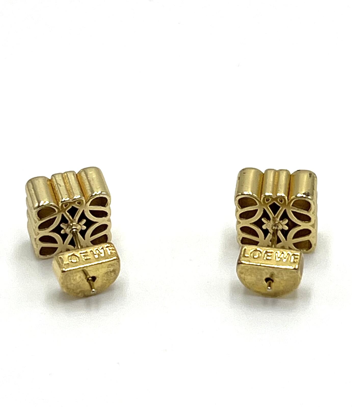 Loewe Goldtone Signature 4-L Design Prism 0.5" Stud Earrings
