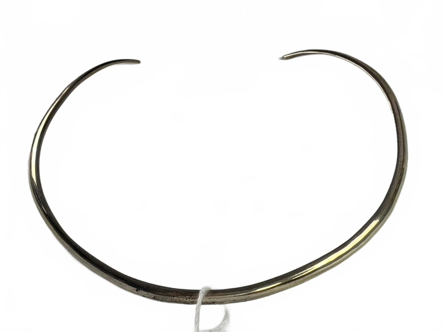 Sterling Silver Omega Flat Choker Necklace Marked "M"