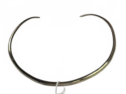 Sterling Silver Omega Flat Choker Necklace Marked "M"