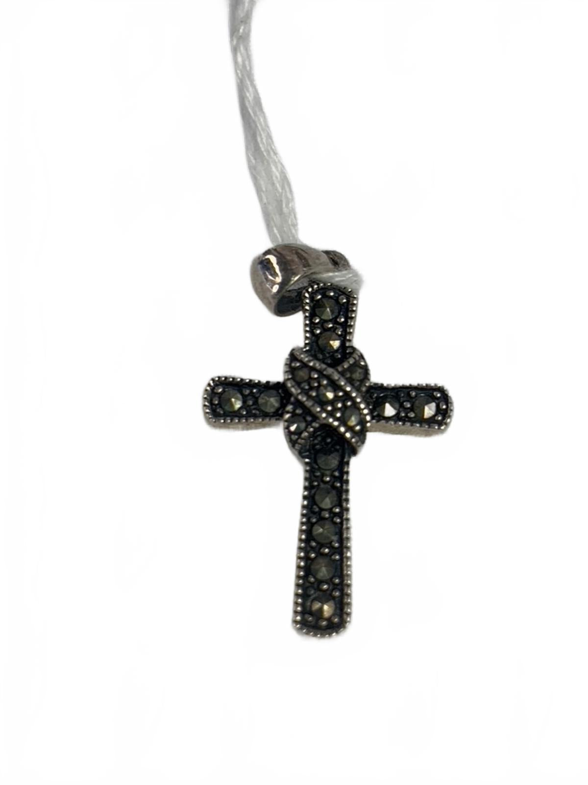 Sterling Sterling Silver Marcasite Cross Pendant