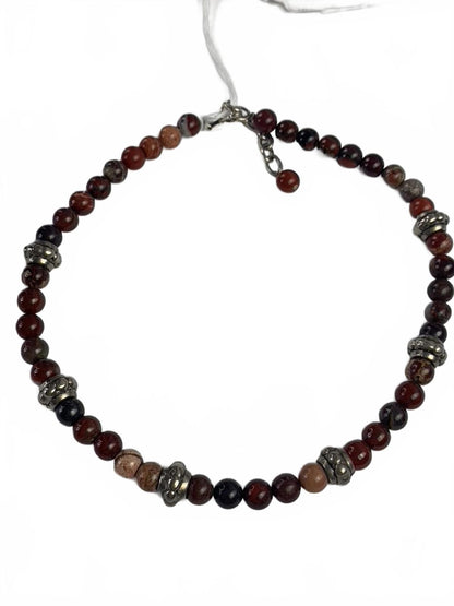 Jasper Bead Strand with Cast 925 Sterling Silver Beads and Findings